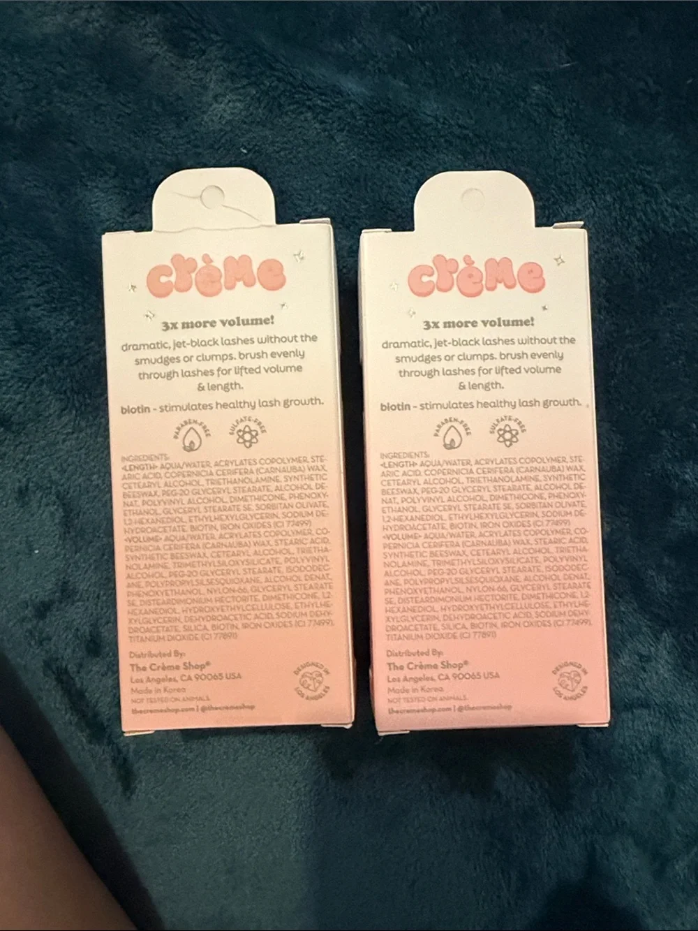 The Crème Shop Lash Serum Mascara Duo in Black - Pink/Purple Packaging x 2